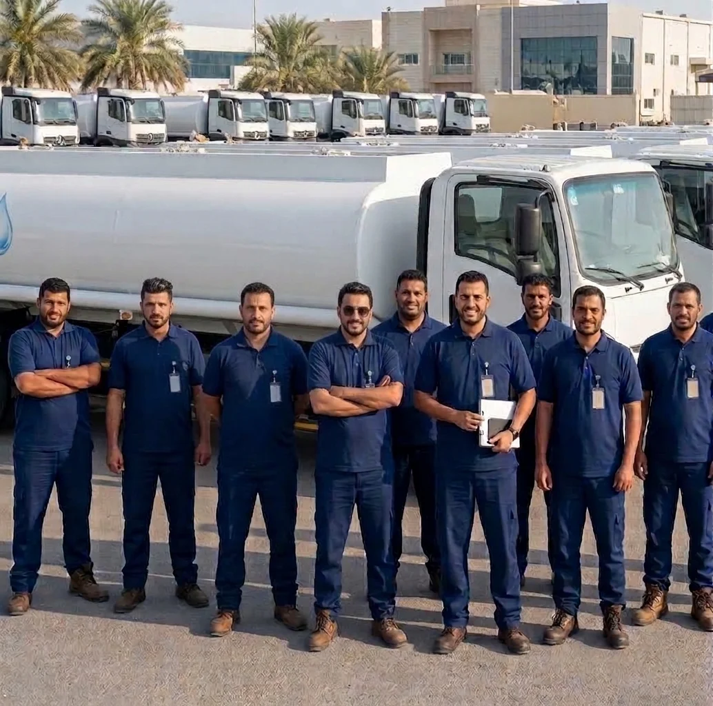 فريق نبع الدمام وأسطول توصيل المياه في الدمام